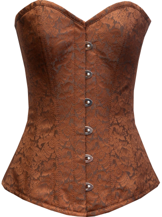 Corsage Vollbrust Brokat Braun